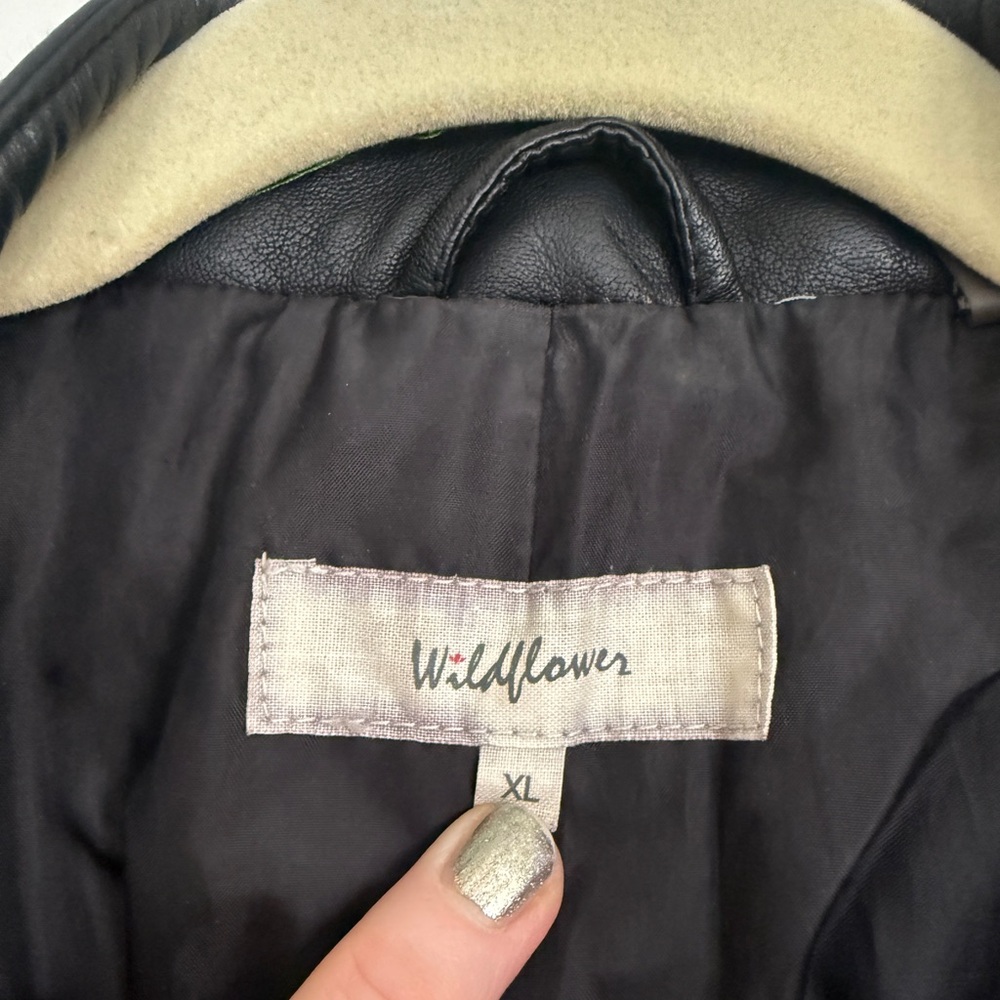 Vegan Leather Fully Lined Moto Jacket XL - Picture 6 of 9